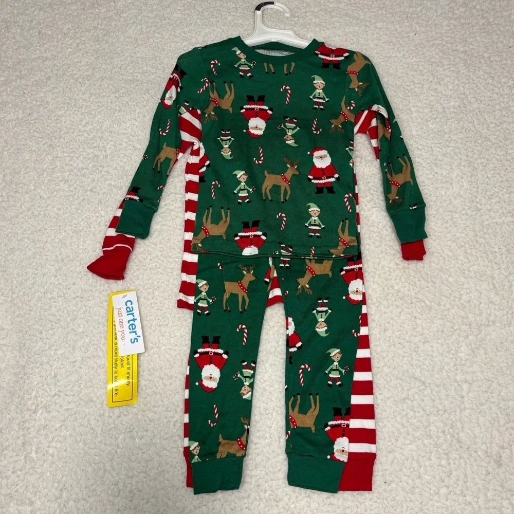 Carter’s Just One You Boys Santa Xmas 4 piece Pajama Set